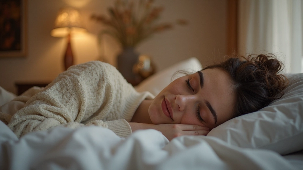 Persoon die slaap oefent in een rustige slaapkamer