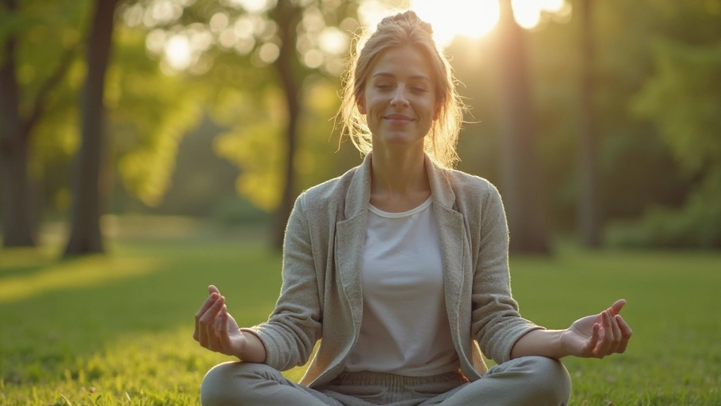 Persoon in meditatiehouding op serene locatie met natuurlijk licht